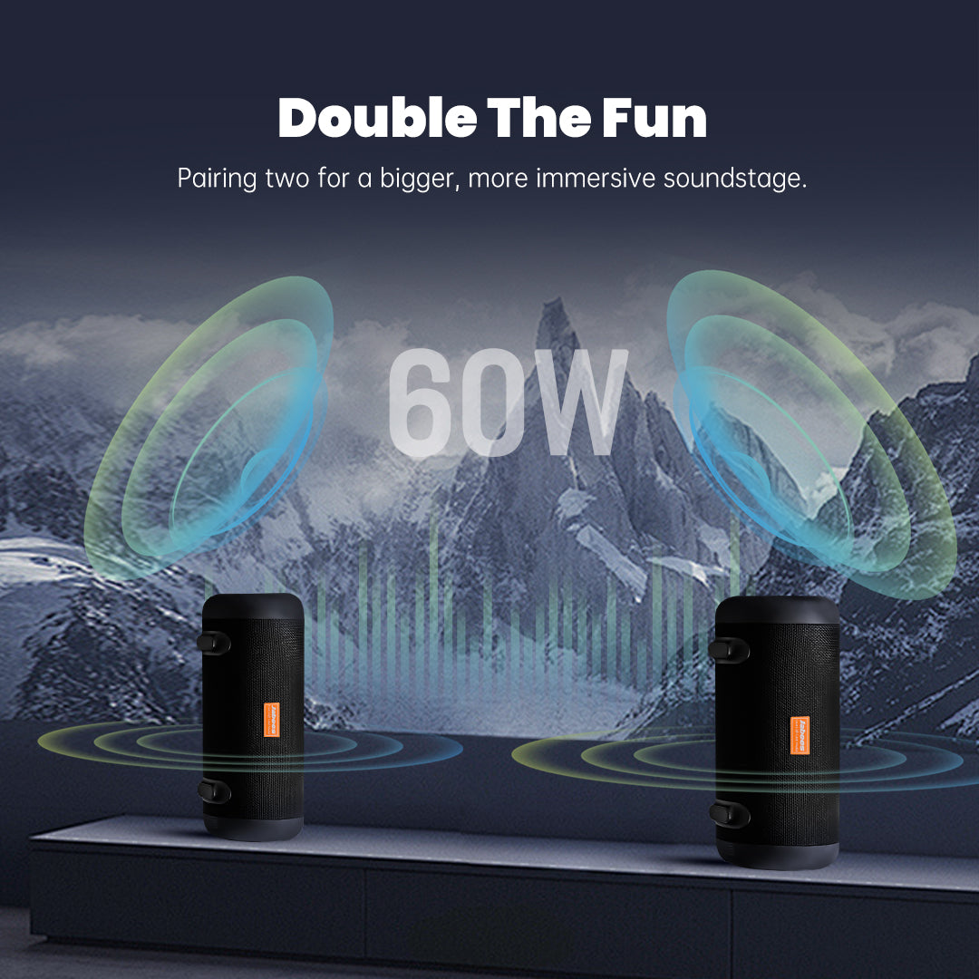 WHALE – Bluetooth IPX7 Waterproof Portable Outdoor Speaker with 30W Stereo Sound and USB Charge Out-4