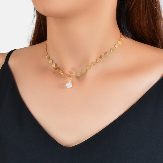 Personality Jewelry Disc Chain Beads Charm Necklace Wholesale Price Accessories-0