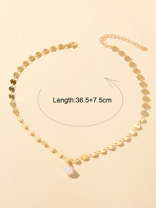 Personality Jewelry Disc Chain Beads Charm Necklace Wholesale Price Accessories-1